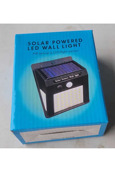 Generica Solar-powered LED wall light with motion sensor for nighttime illumination, waterproof, black