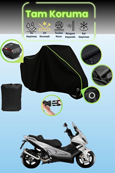 Dokaca Neo قماش دراجة نارية متوافق مع Gilera Nexus 500 باللون الأسود النيون ق...