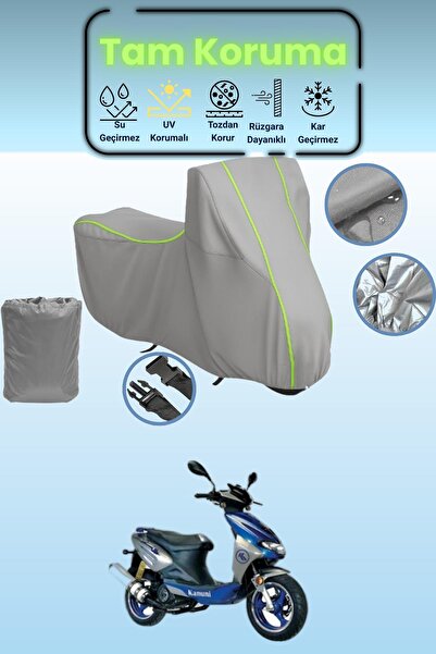 Dokaca Neo غطاء دراجة نارية رمادي نيون قماش مجدّل كانوني هوسار 125 متوافق، غط...