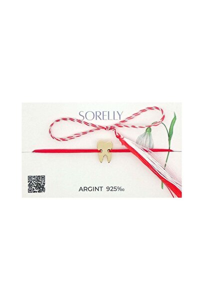 Bijuteria SORELLY Brățară Martisor din argint cu dinte placat cu aur de 14k
