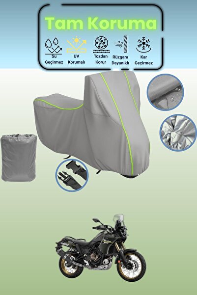 Dokaca Neo غطاء دراجة نارية رمادي نيون قماش مجدّل ياماها تينيري 700 إكسبلور م...