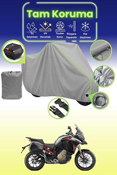 Dokaca Neo حقيبة خلفية وقفل رمادي نيون قماش مجدّل متوافقة مع دراجة دوكاتي مول...