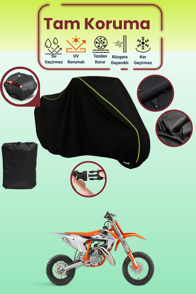 Dokaca Neo حقيبة خلفية باللون الأسود النيون قماش مجدّل متوافقة مع KTM 50 SX، ...