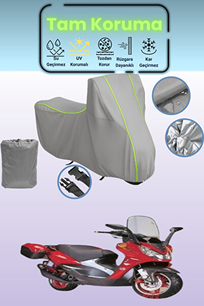 Dokaca Neo غطاء دراجة نارية رمادي نيون قماش مجدّل من الفولاذ متوافق مع ماركة ...