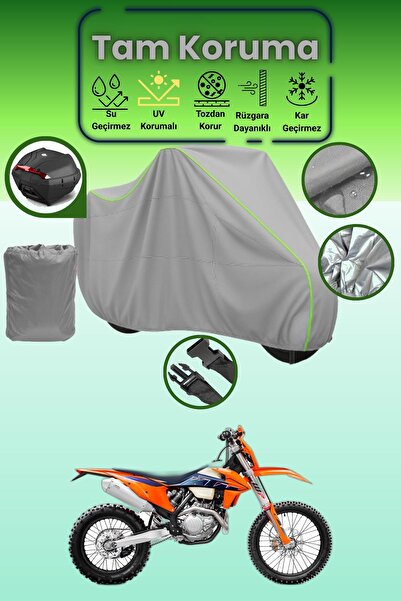 Dokaca Neo حقيبة خلفية رمادية نيون قماش مجدّل متوافقة مع KTM 530 EXC، غطاء مح...