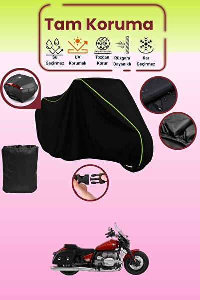 Dokaca Neo حقيبة خلفية باللون الأسود النيون قماش مجدّل متوافقة مع BMW R 18، غ...