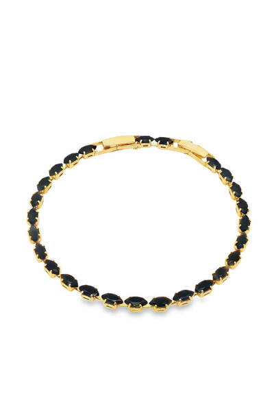 Bijuteria SORELLY 18k Gold Plated Tennis Black Bracelet
