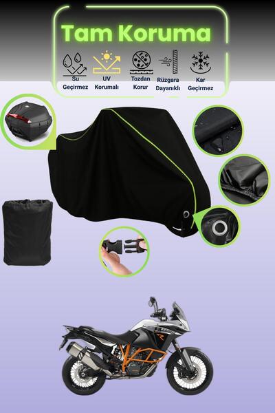 Dokaca Neo حقيبة خلفية وقفل أسود نيون قماش مجدّل متوافقة مع KTM 1190 Adventur...