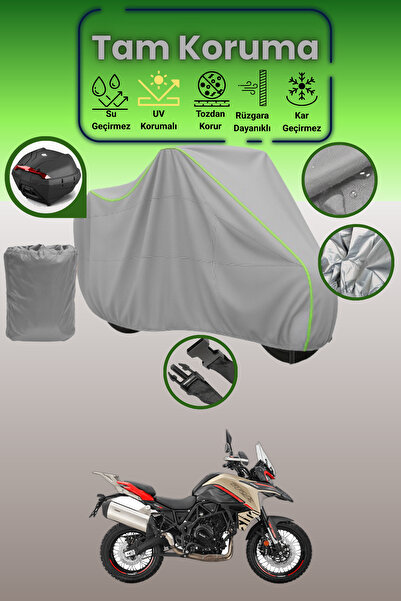 Dokaca Neo حقيبة خلفية رمادية نيون قماش مجدّل متوافقة مع ماركة Benelli TRK 70...