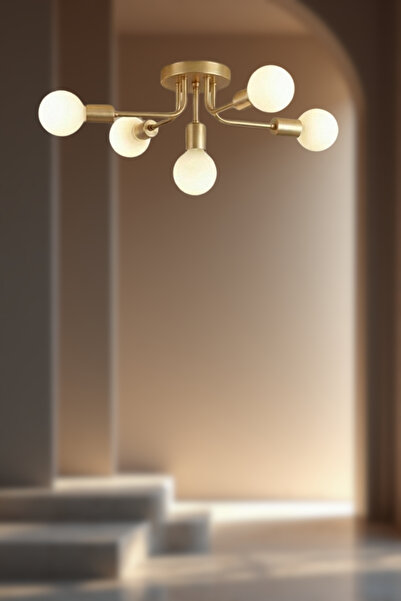 RONİSU AYDINLATMA Orvia Beşli Avize (Ampülsüz)