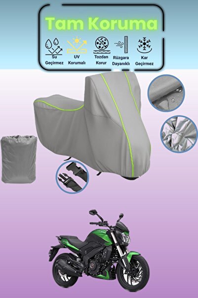 Dokaca Neo غطاء دراجة نارية رمادي نيون قماش مجدّل متوافق مع باجاج دومينار 400...