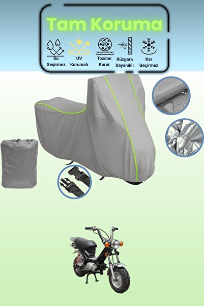 Dokaca Neo غطاء دراجة نارية رمادي نيون قماش مجدّل ياماها LB 70 متوافق مع تشاب...