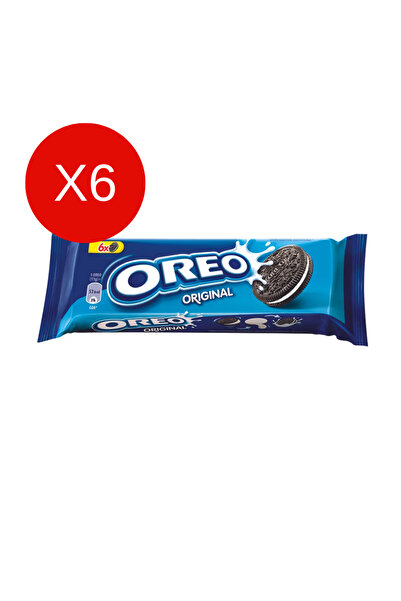 Oreo Pack of 6 - Cocoa Biscuits with Milk Cream, 66 g