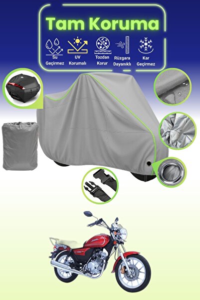 Dokaca Neo غطاء دراجة نارية رمادي نيون قماش مجدّل متوافق مع قفل وحقيبة خلفية ...