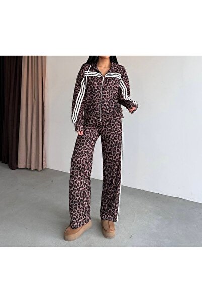 Kedi Fashion Çizgili leopar takım