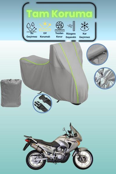 Dokaca Neo غطاء دراجة نارية رمادي نيون قماش مجدّل هوندا XL 650 ترانسالب، غطاء...