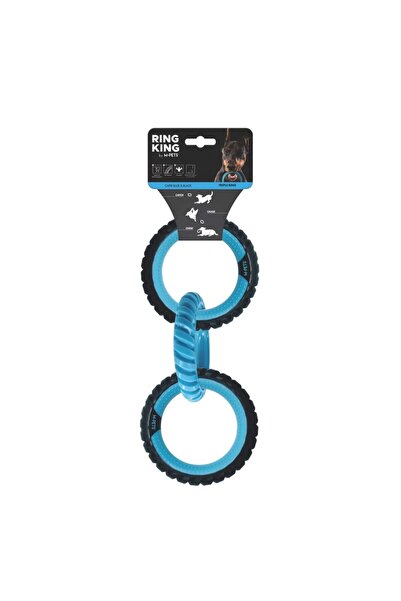 M-PETS Ring King Dog Toy Triple Blue/Black