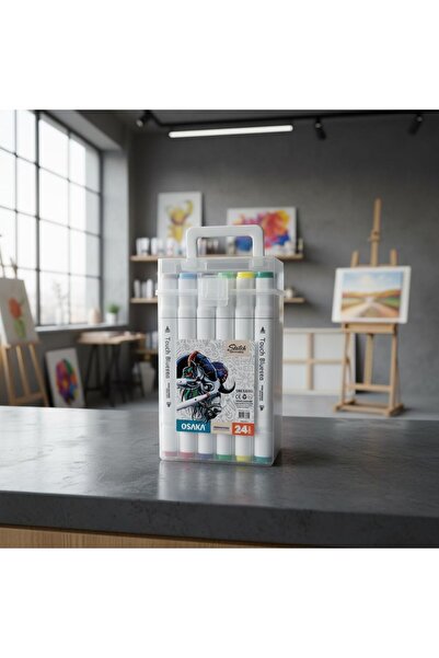 Osaka Touch Bluesea Sketch Çift Uçlu 24'lü Marker Kalem Seti