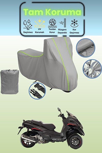 Dokaca Neo غطاء دراجة نارية رمادي نيون قماش مجدّل متوافق مع جيليرا فوكو 500، ...