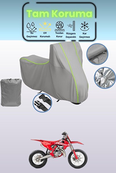 Dokaca Neo غطاء دراجة نارية متوافق مع غاز غاز MC قماش مجدّل باللون الرمادي ال...