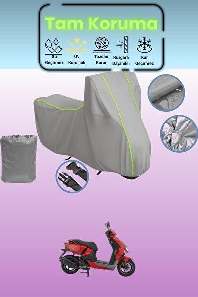 Dokaca Neo غطاء دراجة نارية رمادي نيون قماش مجدّل متوافق مع موديل مونديال إير...