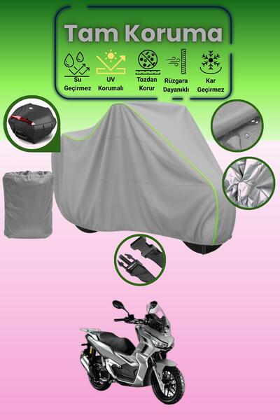 Dokaca Neo حقيبة خلفية رمادية نيون قماش مجدّل متوافقة مع RKS Velloce 150، غطا...