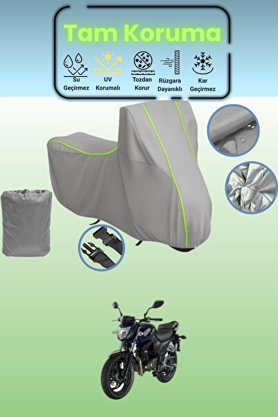 Dokaca Neo Gray Neon Corded Fabric Sym Wolf 125 Compatible Motorcycle Cover, ...
