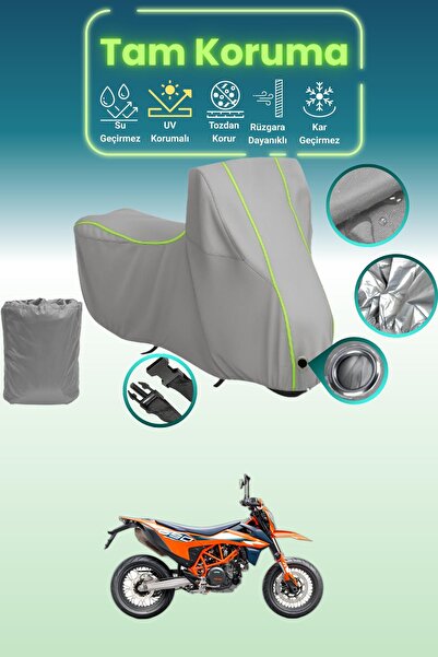 Dokaca Neo غطاء محرك متوافق مع KTM 690 SMC R باللون الرمادي النيون قماش مجدّل...