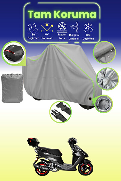 Dokaca Neo غطاء دراجة نارية رمادي نيون قماش مجدّل متوافق مع Yuki Casper S 50