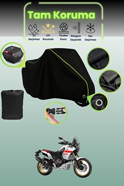 Dokaca Neo حقيبة خلفية وقفل أسود نيون قماش مجدّل متوافقة مع ياماها تينيري 700...