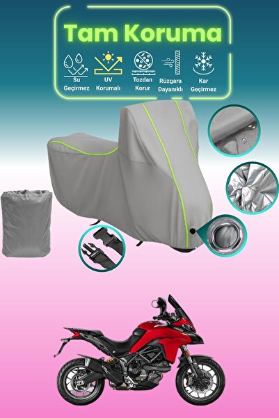 Dokaca Neo غطاء محرك متوافق مع دراجة دوكاتي مولتيسترادا قماش مجدّل باللون الر...