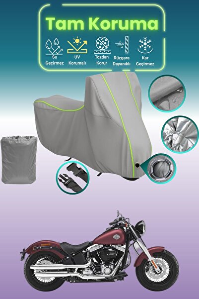 Dokaca Neo غطاء محرك متوافق مع هارلي ديفيدسون سوفتيل سليم FLS باللون الرمادي ...