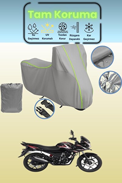 Dokaca Neo غطاء دراجة نارية رمادي نيون قماش مجدّل متوافق مع باجاج ديسكفر 150 ...
