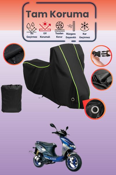 Dokaca Neo غطاء دراجة نارية متوافق مع كانوني هوسار قماش مجدّل باللون الأسود ا...