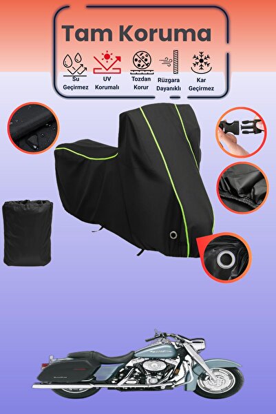 Dokaca Neo غطاء دراجة نارية أسود نيون قماش مجدّل متوافق مع هارلي ديفيدسون رود...