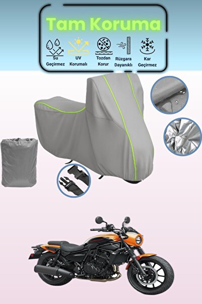 Dokaca Neo غطاء دراجة نارية رمادي نيون قماش مجدّل متوافق مع كاواساكي إليمينيت...