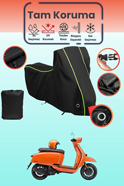 Dokaca Neo غطاء دراجة نارية متوافق مع لامبريتا V200 باللون الأسود النيون قماش...