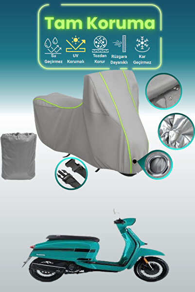 Dokaca Neo غطاء محرك متوافق مع لامبريتا V125 باللون الرمادي النيون قماش مجدّل...