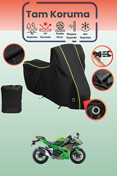 Dokaca Neo غطاء دراجة نارية متوافق مع كاواساكي نينجا قماش مجدّل باللون الأسود...