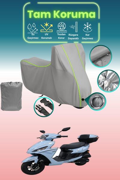 Dokaca Neo غطاء حماية رمادي نيون قماش مجدّل متوافق مع كينج موتور آريس 125، غط...