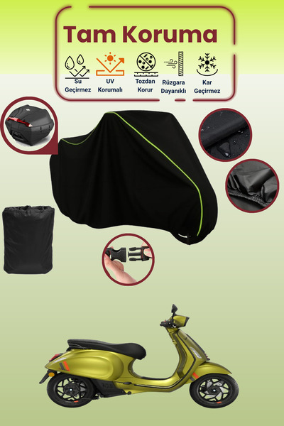 Dokaca Neo حقيبة خلفية باللون الأسود النيون قماش مجدّل متوافقة مع Vespa Sprin...