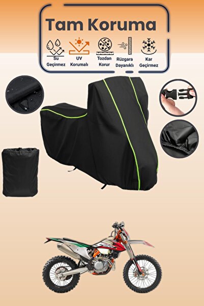 Dokaca Neo غطاء محرك متوافق مع KTM 500 EXC باللون الأسود النيون قماش مجدّل، غ...