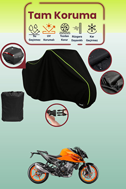 Dokaca Neo حقيبة خلفية باللون الأسود النيون قماش مجدّل متوافقة مع KTM 990 Duk...