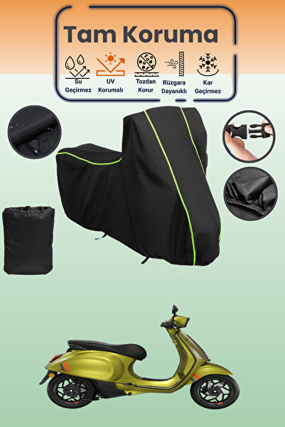 Dokaca Neo غطاء حماية أسود نيون قماش مجدّل Vespa Sprint S Elettrica 45 متوافق...