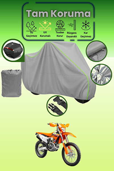 Dokaca Neo حقيبة خلفية رمادية نيون قماش مجدّل متوافقة مع KTM 350 EXC-F، غطاء ...