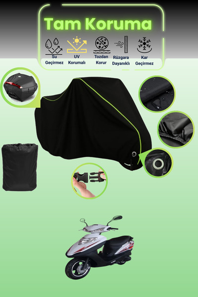 Dokaca Neo قفل أسود نيون مزود بحبل وحقيبة خلفية متوافقة مع قماش دراجة نارية م...