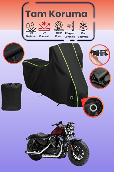 Dokaca Neo غطاء دراجة نارية أسود نيون قماش مجدّل متوافق مع هارلي ديفيدسون سبو...