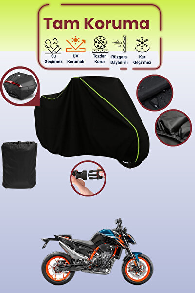 Dokaca Neo حقيبة خلفية باللون الأسود النيون قماش مجدّل متوافقة مع KTM 890 Duk...