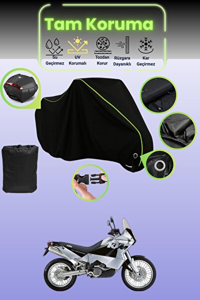 Dokaca Neo حقيبة خلفية وقفل أسود نيون قماش مجدّل متوافقة مع KTM 950 Adventure...