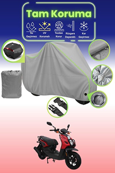 Dokaca Neo غطاء دراجة نارية رمادي نيون قماش مجدّل متوافق مع قفل وحقيبة خلفية ...